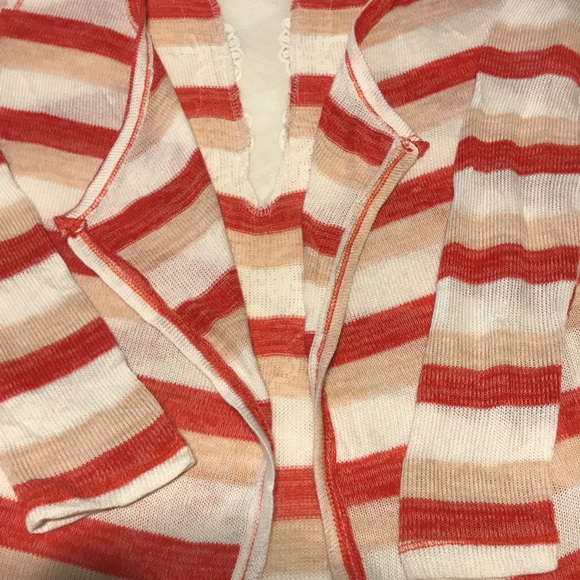 Ladies Demeanor Orange/Cream/White Sweatercoat - Picture 4 of 6